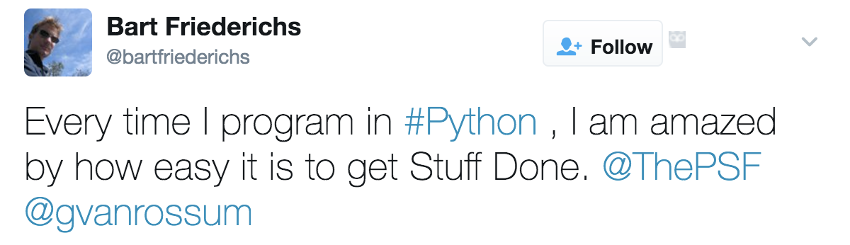 why level 12 uses python in a tweet